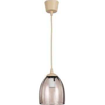 Brilagi - Lampadario LED su cavo RETRO GLASS 1xE27/60W/230V diam. 17 cm beige/beige fumé