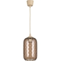 Brilagi - Lampadario LED su cavo RETRO GLASS 1xE27/60W/230V Ø 14 cm beige/marrone fumé