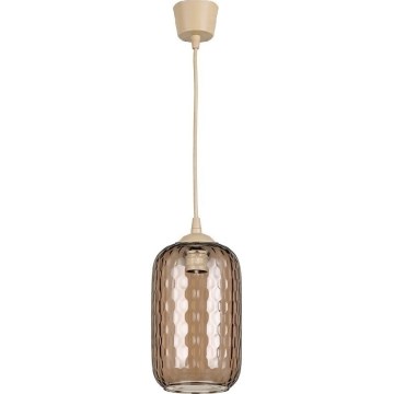 Brilagi - Lampadario LED su cavo RETRO GLASS 1xE27/60W/230V Ø 14 cm beige/marrone fumé