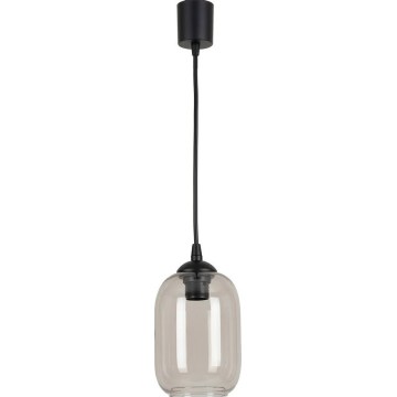 Brilagi - Lampadario LED su cavo RETRO GLASS 1xE27/60W/230V Ø 14 cm nero/grigio fumé