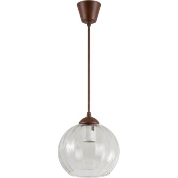 Brilagi - Lampadario LED su cavo RETRO GLASS 1xE27/60W/230V Ø 25 cm marrone/trasparente