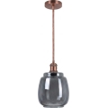 Brilagi - Lampadario LED su cavo RETRO GLASS 1xE27/60W/230V Ø 26 cm rame/grigio fumé