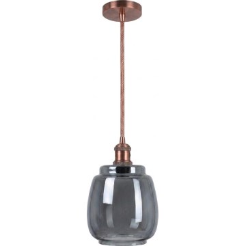 Brilagi - Lampadario LED su cavo RETRO GLASS 1xE27/60W/230V Ø 26 cm rame/grigio fumé