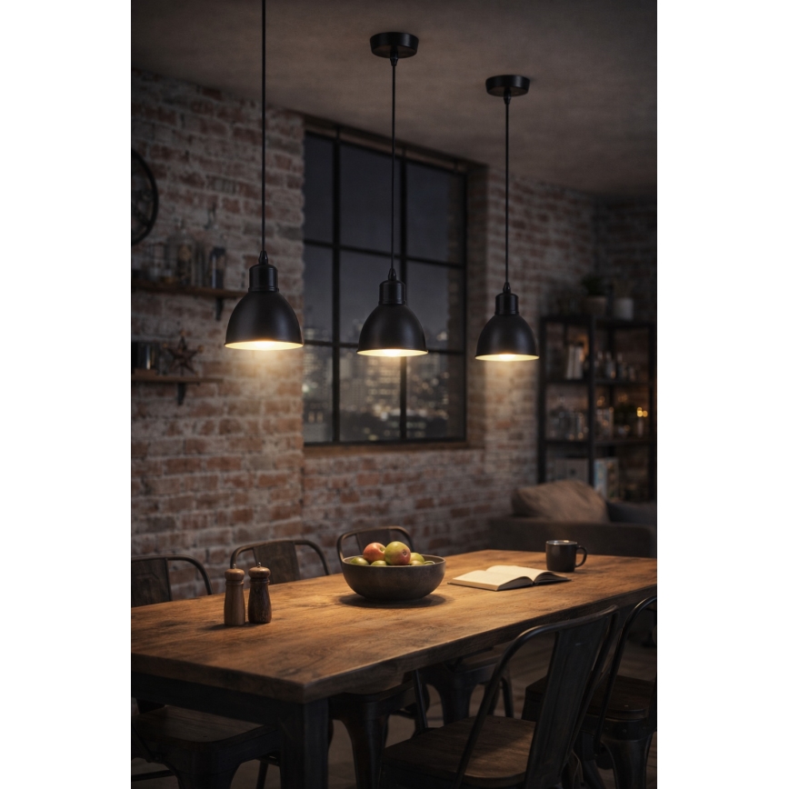 Brilagi - Lampadario LED su cavo RIDDY 1xE27/60W/230V nero