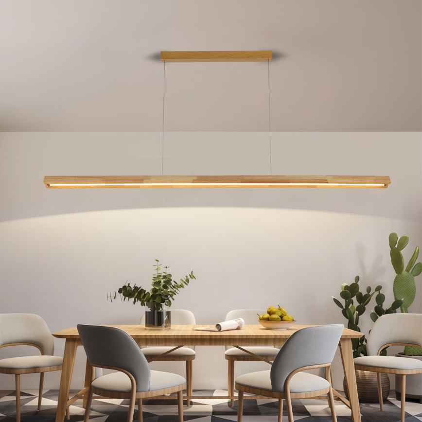 Brilagi - Lampadario LED su cavo UMEA WOOD LED/40W/230V 150 cm in legno di Hevea