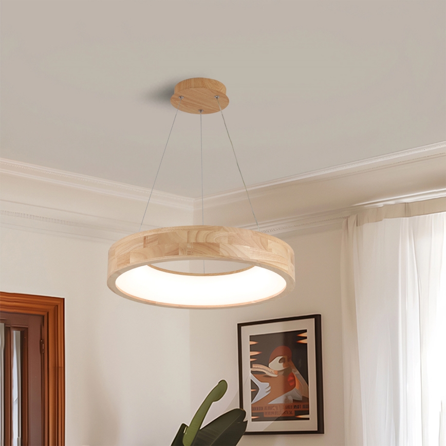 Brilagi - Lampada a sospensione LED su cavo FALCON WOOD LED/30W/230V 3000/4000/6000K Ø 45 cm legno