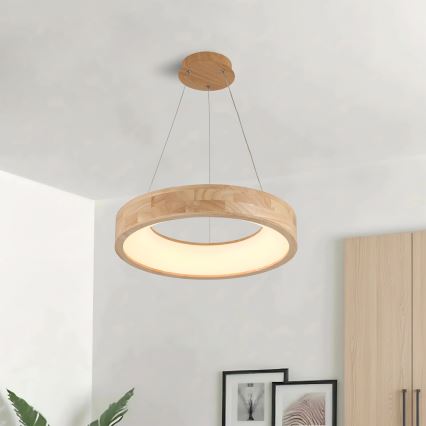 Brilagi - Lampada a sospensione LED su cavo FALCON WOOD LED/30W/230V 3000/4000/6000K Ø 45 cm legno