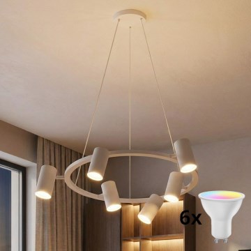 Brilagi - Lampadario sospeso a cavo LED RGBW dimmerabile SELE 6xGU10/6,5W/230V 2700-6500K bianco + telecomando