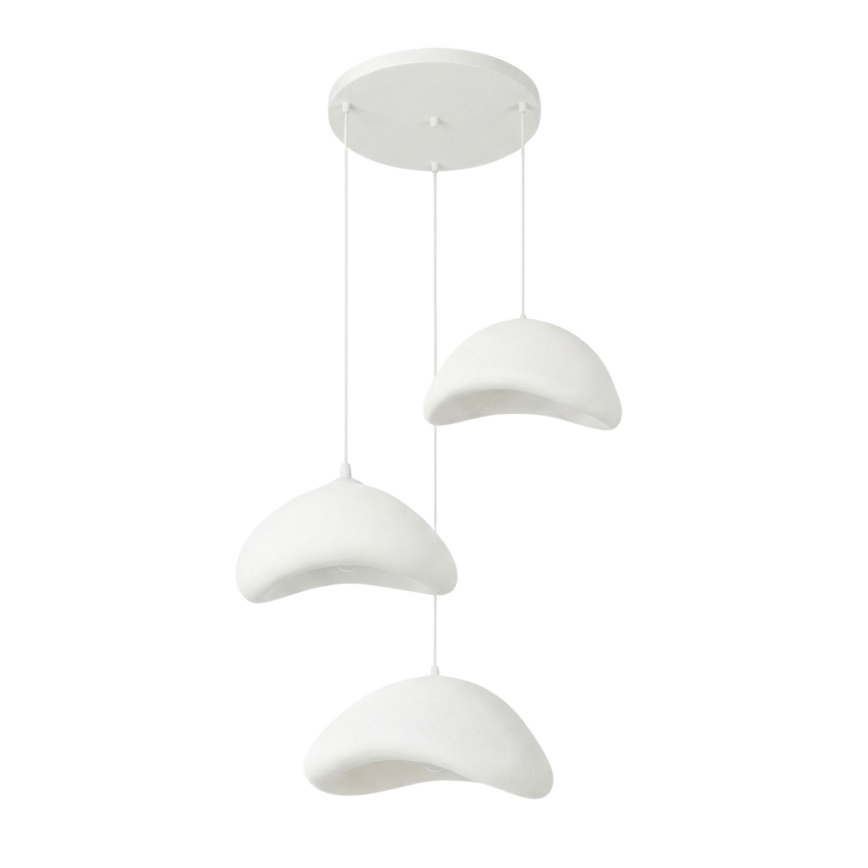 Brilagi - Lampadario sospeso a cavo LUNA 3xE27/40W/230V Ø 82 cm bianco