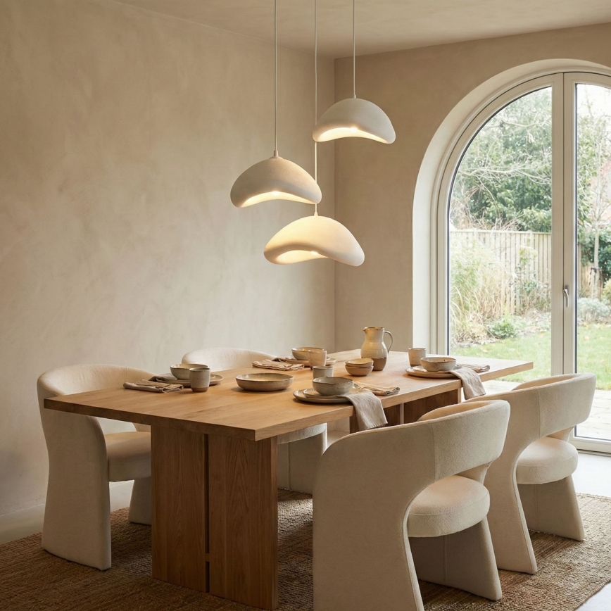 Brilagi - Lampadario sospeso a cavo LUNA 3xE27/40W/230V Ø 82 cm bianco