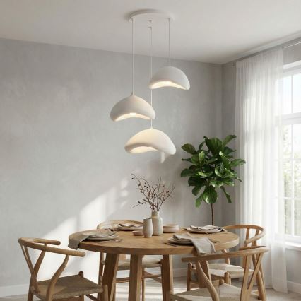 Brilagi - Lampadario sospeso a cavo LUNA 3xE27/40W/230V Ø 82 cm bianco