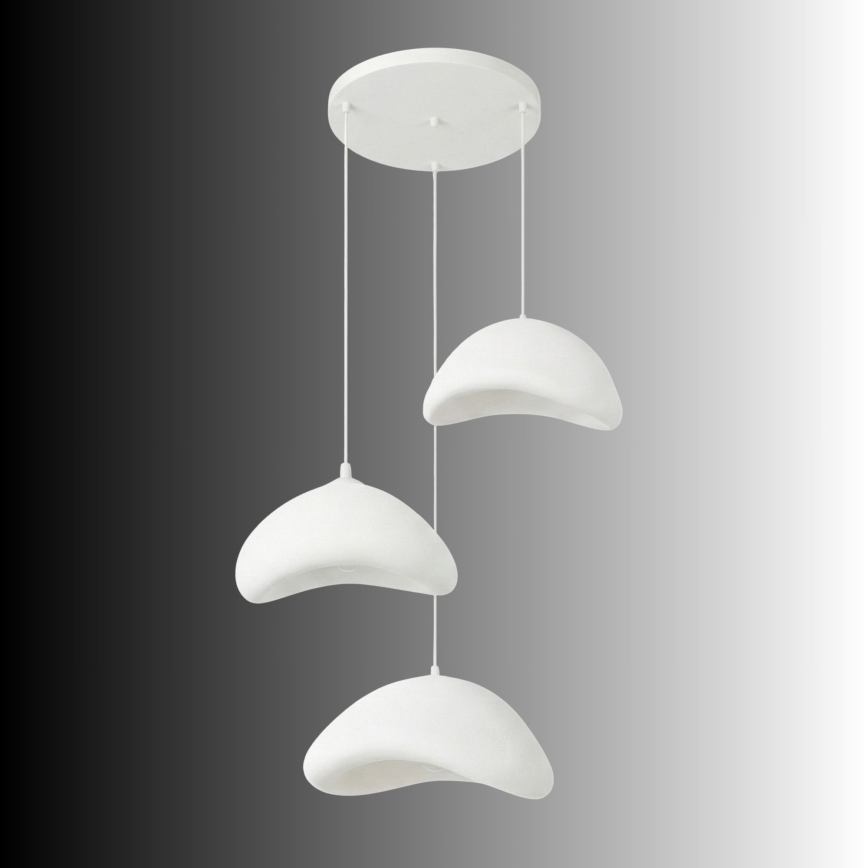 Brilagi - Lampadario sospeso a cavo LUNA 3xE27/40W/230V Ø 82 cm bianco