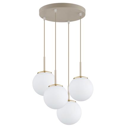 Brilagi - Lampadario sospeso a cavo MILO ECRU 4xE27/60W/230V beige/oro