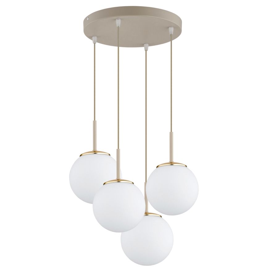 Brilagi - Lampadario sospeso a cavo MILO ECRU 4xE27/60W/230V beige/oro