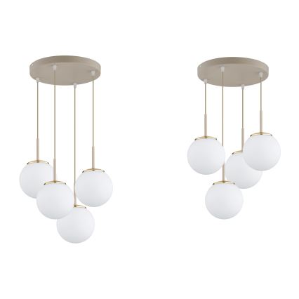 Brilagi - Lampadario sospeso a cavo MILO ECRU 4xE27/60W/230V beige/oro
