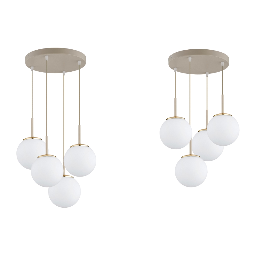 Brilagi - Lampadario sospeso a cavo MILO ECRU 4xE27/60W/230V beige/oro