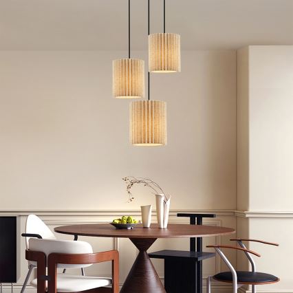 Brilagi - Lampadario sospeso a cavo NORDIC WAVE 3xE27/15W/230V diam. 38 cm lino/nero