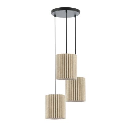 Brilagi - Lampadario sospeso a cavo NORDIC WAVE 3xE27/15W/230V diam. 38 cm lino/nero