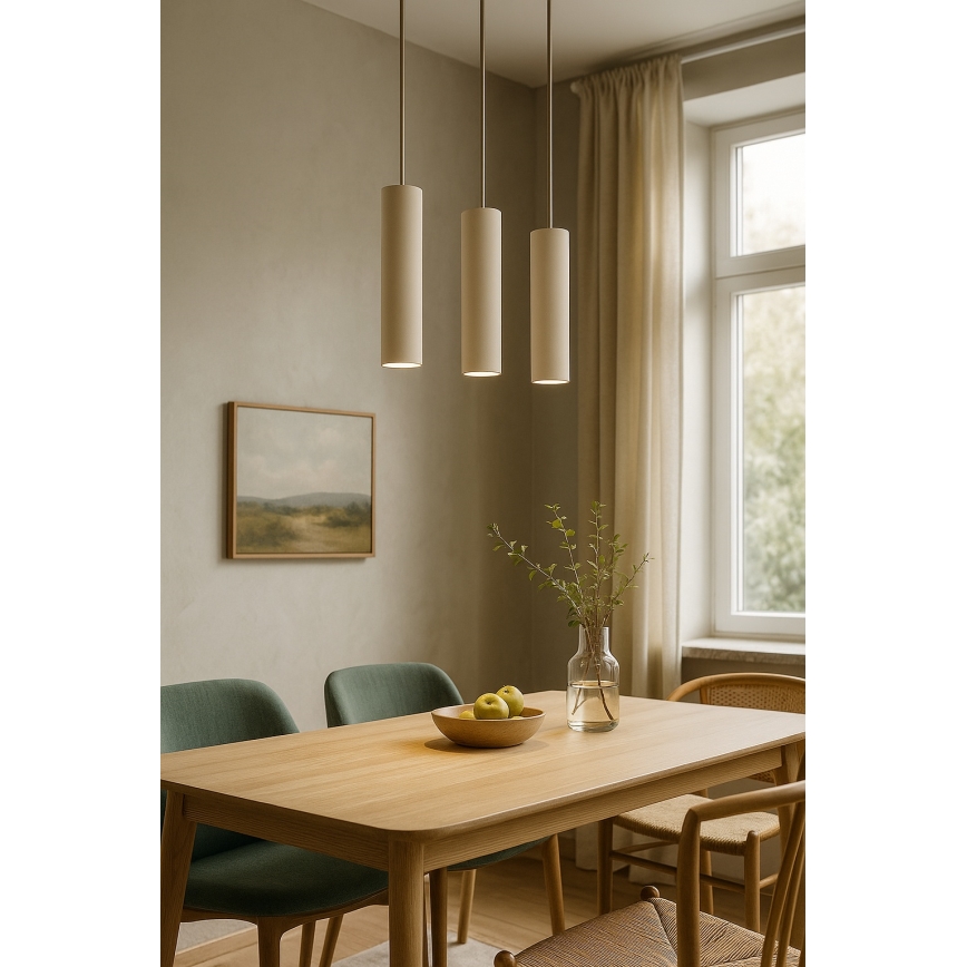 Brilagi - Lampadario sospeso a cavo TUBE 1xGU10/15W/230V beige/oro