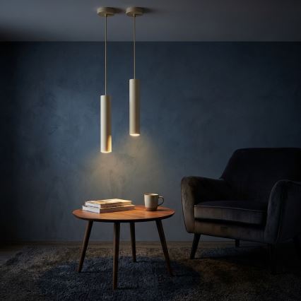 Brilagi - Lampadario sospeso a cavo TUBE 1xGU10/15W/230V beige/oro