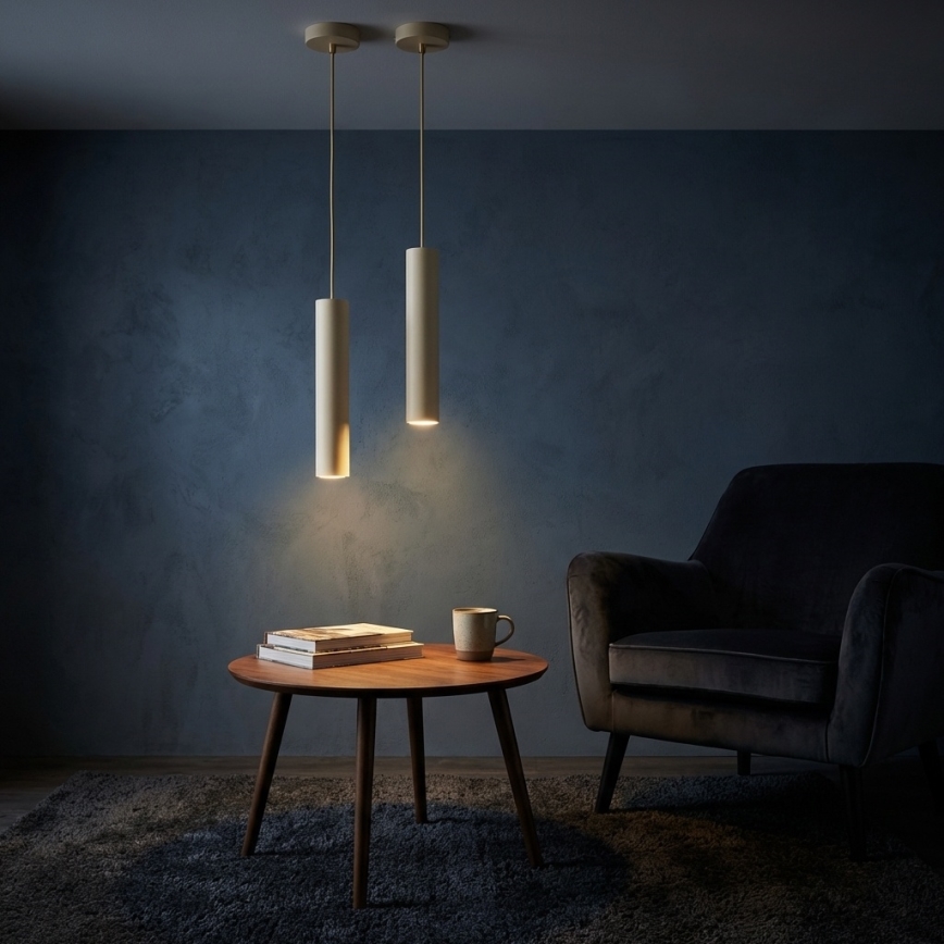 Brilagi - Lampadario sospeso a cavo TUBE 1xGU10/15W/230V beige/oro