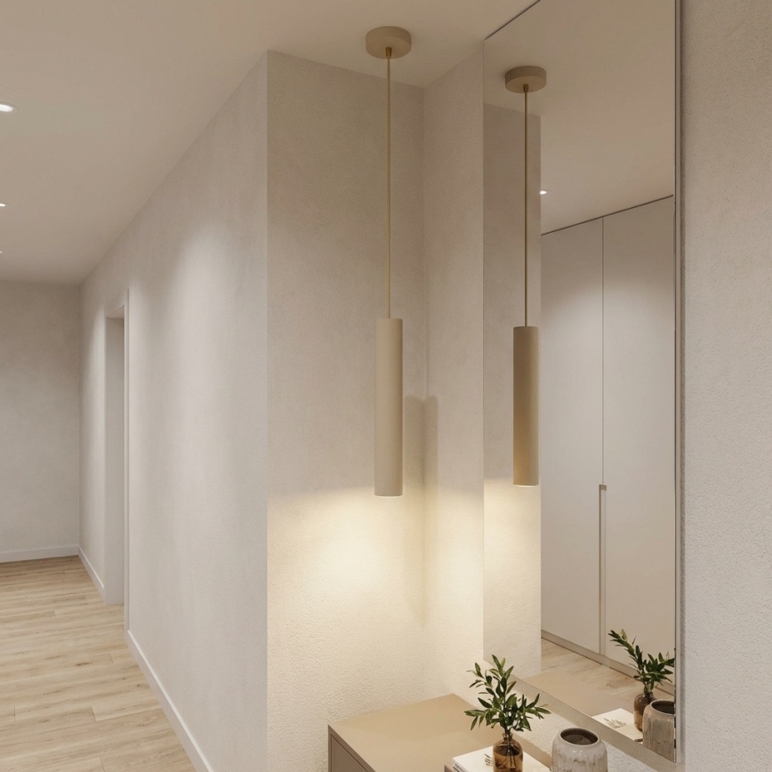 Brilagi - Lampadario sospeso a cavo TUBE 1xGU10/15W/230V beige/oro