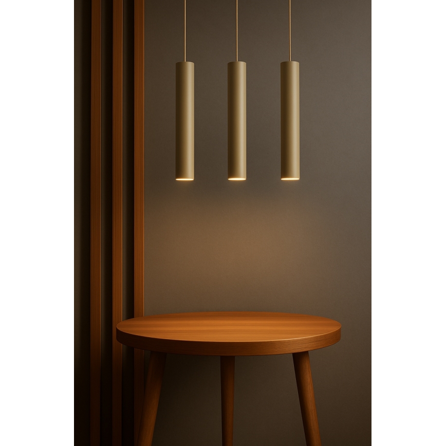 Brilagi - Lampadario sospeso a cavo TUBE 1xGU10/15W/230V beige/oro