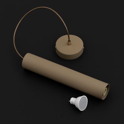 Brilagi - Lampadario sospeso a cavo TUBE 1xGU10/15W/230V beige/oro
