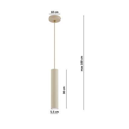 Brilagi - Lampadario sospeso a cavo TUBE 1xGU10/15W/230V beige/oro