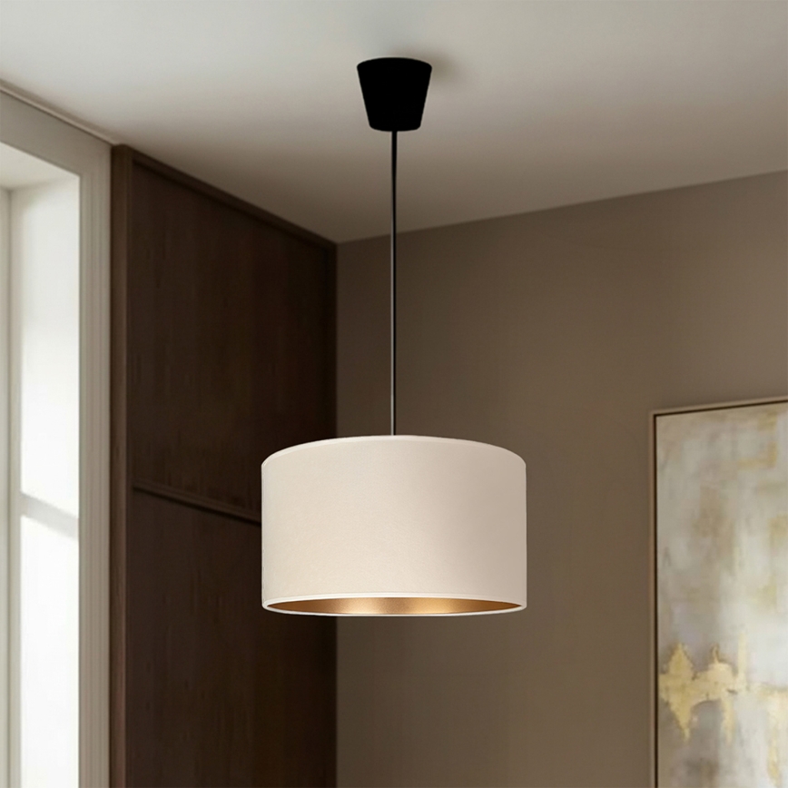 Brilagi - Lampadario sospeso a cavo VELVET 1xE27/60W/230V Ø 40 cm crema/oro