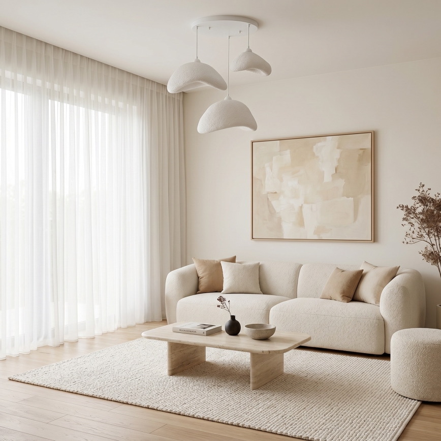Brilagi - Lampadario sospeso a cavo WABI SABI 3xE27/40W/230V Ø 82 cm bianco