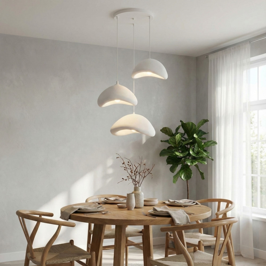 Brilagi - Lampadario sospeso a cavo WABI SABI 3xE27/40W/230V Ø 82 cm bianco
