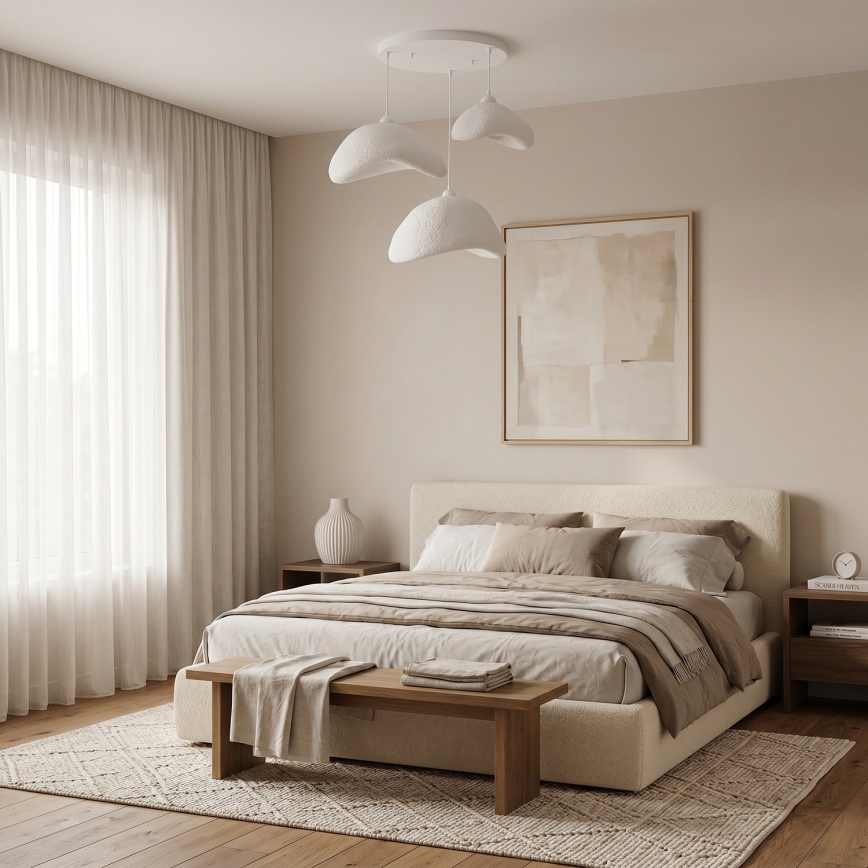 Brilagi - Lampadario sospeso a cavo WABI SABI 3xE27/40W/230V Ø 82 cm bianco