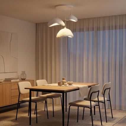 Brilagi - Lampadario sospeso a cavo WABI SABI 3xE27/40W/230V Ø 82 cm bianco