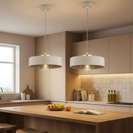 Brilagi - Lampadario sospeso con cavo 1xE27/60W/230V Ø 30 cm beige/oro