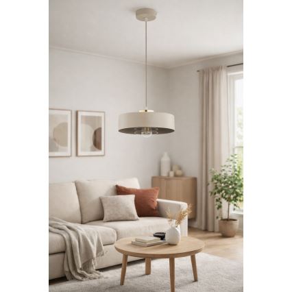 Brilagi - Lampadario sospeso con cavo 1xE27/60W/230V Ø 30 cm beige/oro