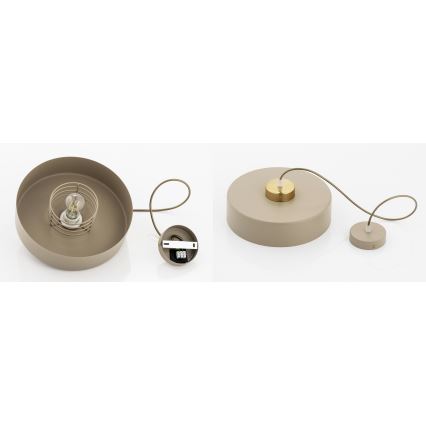 Brilagi - Lampadario sospeso con cavo 1xE27/60W/230V Ø 30 cm beige/oro