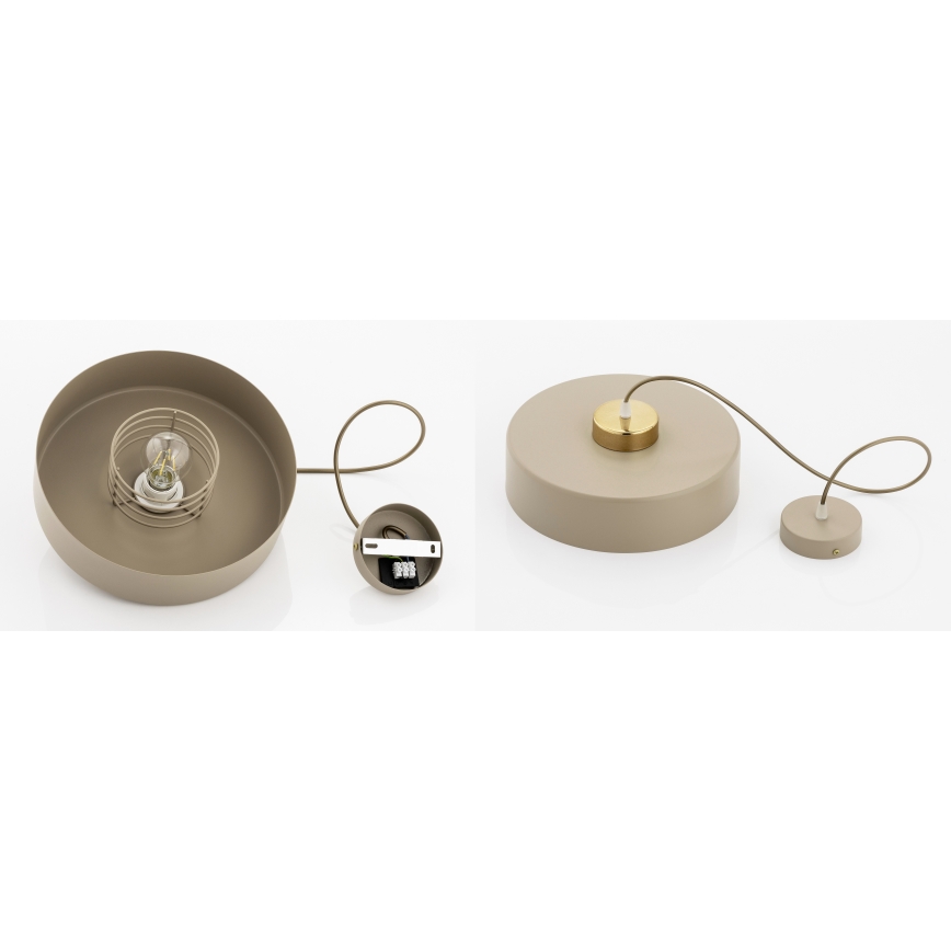 Brilagi - Lampadario sospeso con cavo 1xE27/60W/230V Ø 30 cm beige/oro