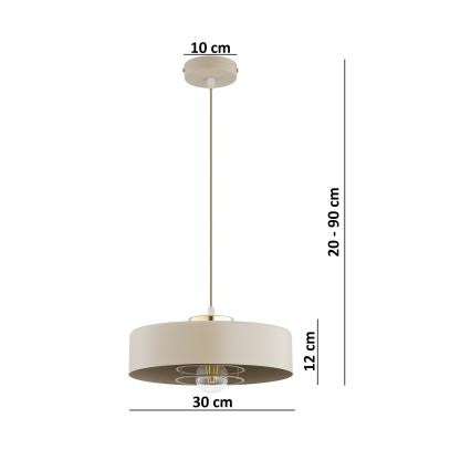 Brilagi - Lampadario sospeso con cavo 1xE27/60W/230V Ø 30 cm beige/oro