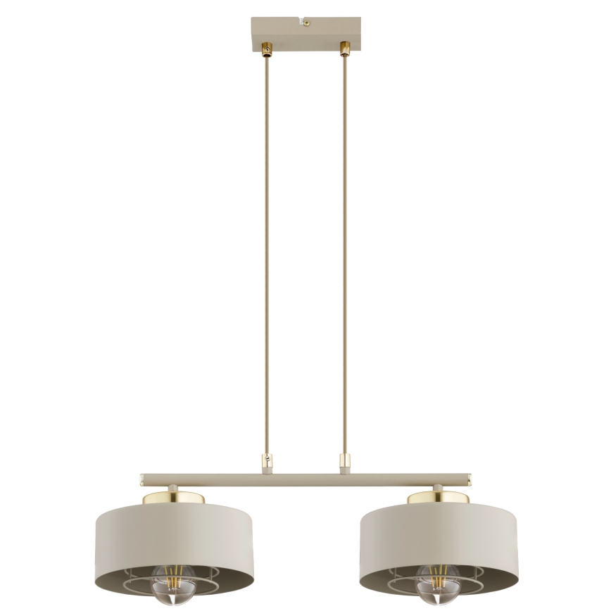 Brilagi - Lampadario sospeso con cavo 2xE27/60W/230V beige/oro