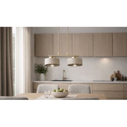 Brilagi - Lampadario sospeso con cavo 2xE27/60W/230V beige/oro