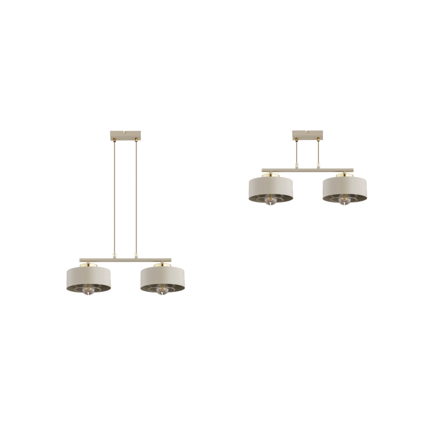 Brilagi - Lampadario sospeso con cavo 2xE27/60W/230V beige/oro
