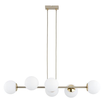 Brilagi - Lampadario sospeso con cavo 6xE27/60W/230V beige/oro