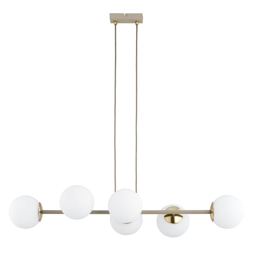 Brilagi - Lampadario sospeso con cavo 6xE27/60W/230V beige/oro