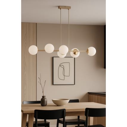 Brilagi - Lampadario sospeso con cavo 6xE27/60W/230V beige/oro