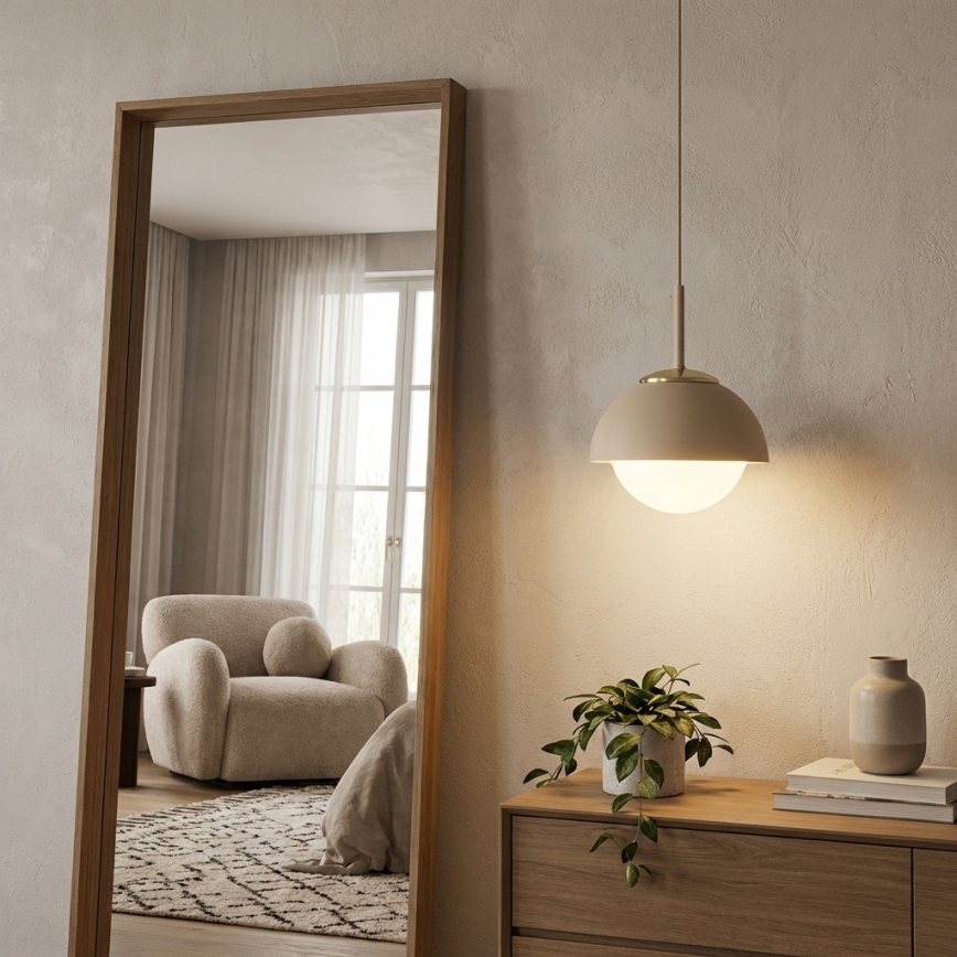 Brilagi - Lampadario sospeso con cavo COSMO 1xE27/60W/230V Ø 18 cm beige/oro