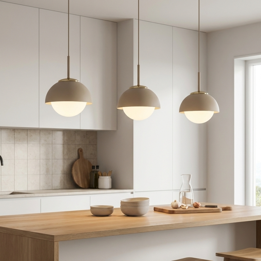 Brilagi - Lampadario sospeso con cavo COSMO 1xE27/60W/230V Ø 18 cm beige/oro