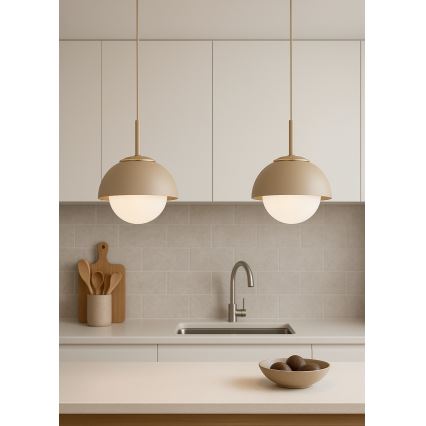 Brilagi - Lampadario sospeso con cavo COSMO 1xE27/60W/230V Ø 18 cm beige/oro