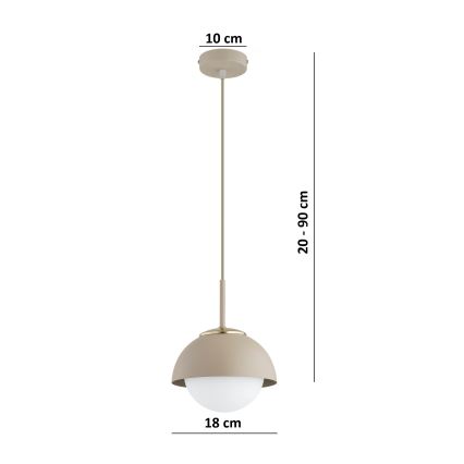 Brilagi - Lampadario sospeso con cavo COSMO 1xE27/60W/230V Ø 18 cm beige/oro