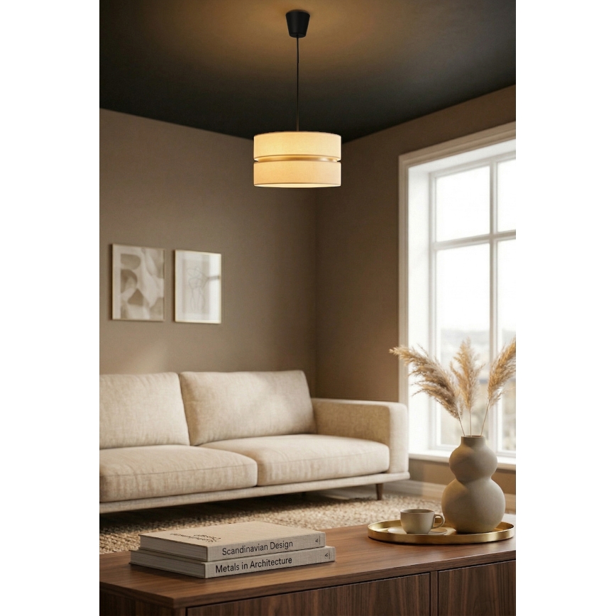 Brilagi - Lampadario sospeso con cavo DUO-DUO, 1xE27/60W/230V, Ø 40 cm, crema/oro
